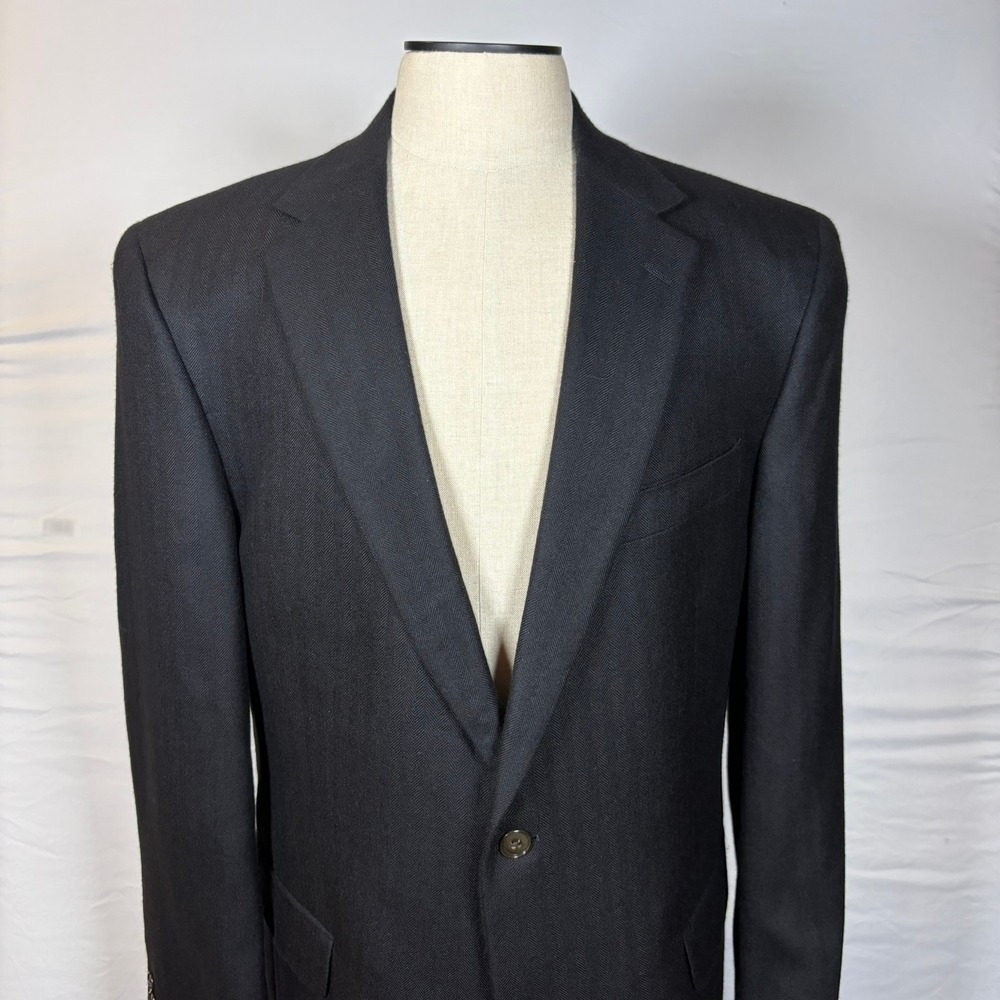 Hart Schaffner Marx Gold Trumpeter Loro Piana Cashmere Blazer Black 44L